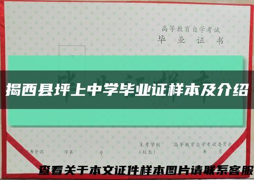 揭西县坪上中学毕业证样本及介绍缩略图