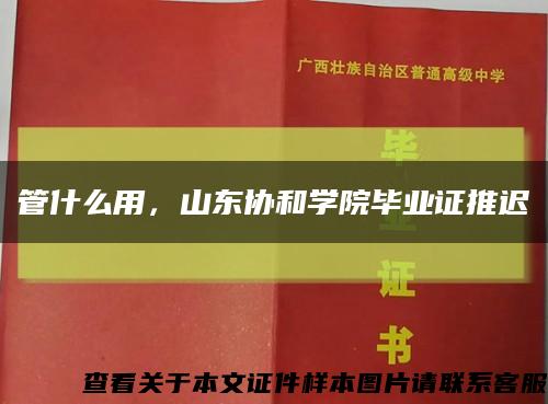 管什么用，山东协和学院毕业证推迟缩略图