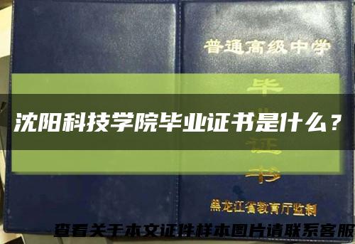 沈阳科技学院毕业证书是什么？缩略图