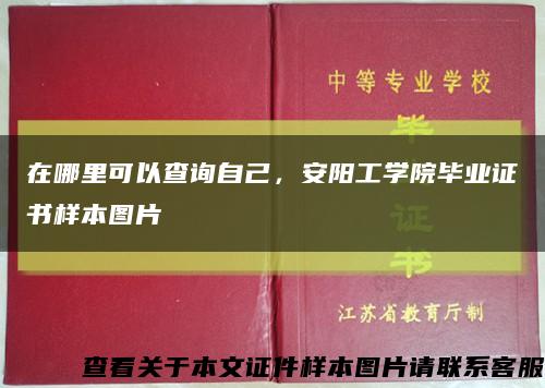 在哪里可以查询自己，安阳工学院毕业证书样本图片缩略图