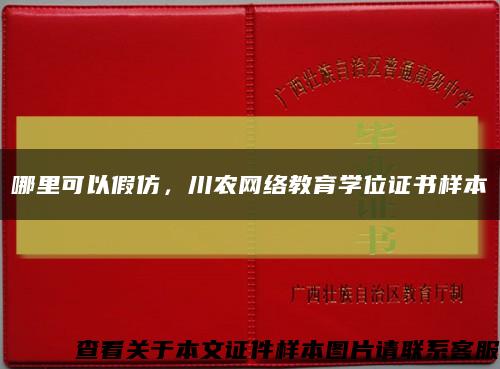 哪里可以假仿，川农网络教育学位证书样本缩略图