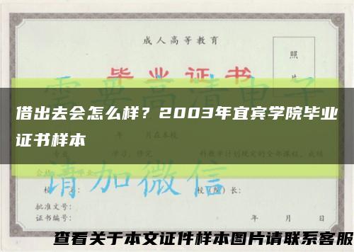 借出去会怎么样？2003年宜宾学院毕业证书样本缩略图