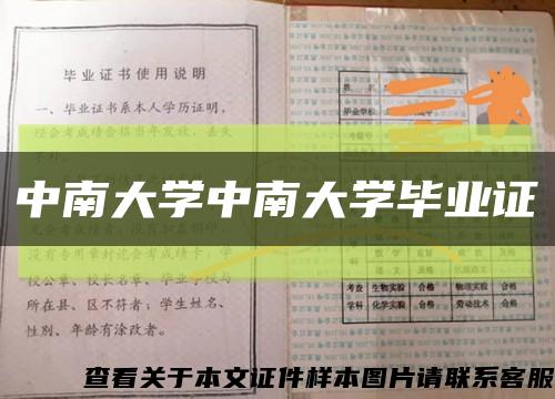 中南大学中南大学毕业证缩略图