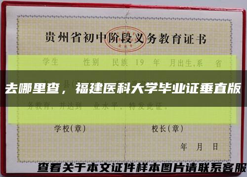 去哪里查，福建医科大学毕业证垂直版缩略图