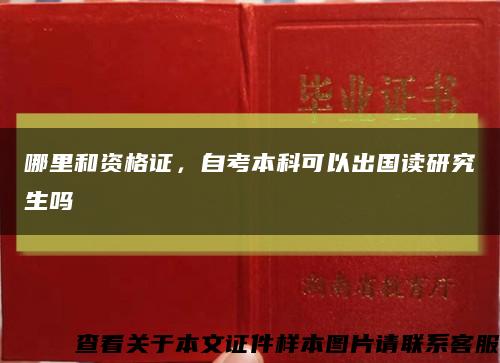 哪里和资格证，自考本科可以出国读研究生吗缩略图