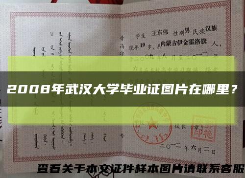 2008年武汉大学毕业证图片在哪里？缩略图