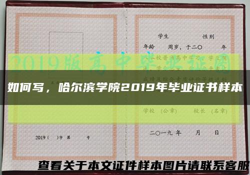 如何写，哈尔滨学院2019年毕业证书样本缩略图