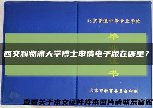 西交利物浦大学博士申请电子版在哪里？缩略图