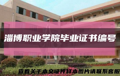 淄博职业学院毕业证书编号缩略图