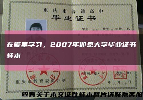 在哪里学习，2007年仰恩大学毕业证书样本缩略图