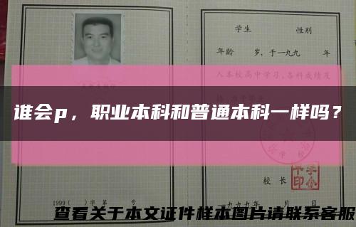 谁会p，职业本科和普通本科一样吗？缩略图