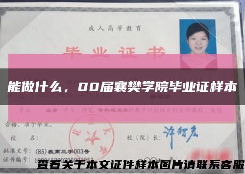 能做什么，00届襄樊学院毕业证样本缩略图