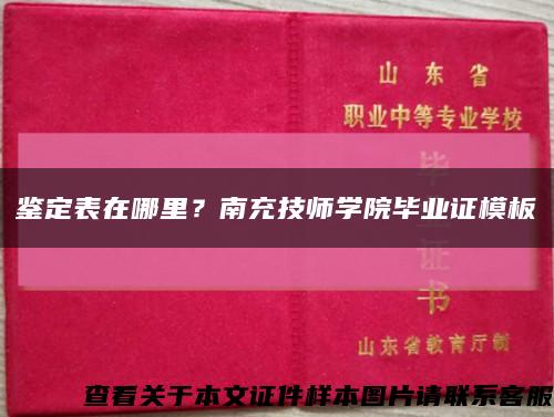鉴定表在哪里？南充技师学院毕业证模板缩略图