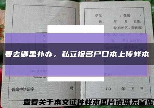 要去哪里补办，私立报名户口本上传样本缩略图