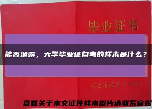 能否泄露，大学毕业证自考的样本是什么？缩略图