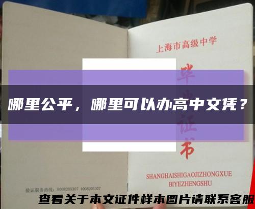 哪里公平，哪里可以办高中文凭？缩略图