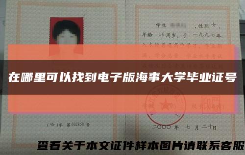 在哪里可以找到电子版海事大学毕业证号缩略图