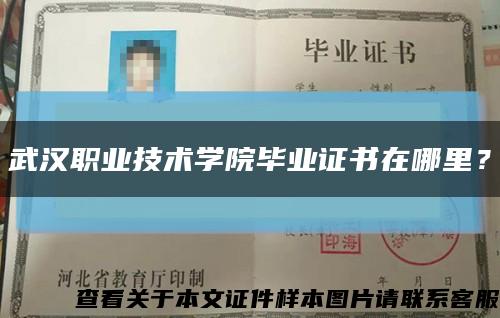 武汉职业技术学院毕业证书在哪里？缩略图