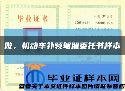 做，机动车补领驾照委托书样本缩略图