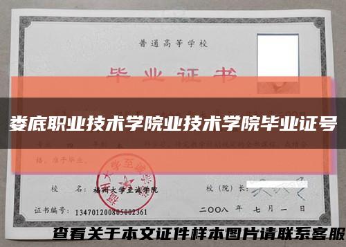娄底职业技术学院业技术学院毕业证号缩略图