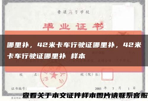 哪里补，42米卡车行驶证哪里补，42米卡车行驶证哪里补 样本缩略图