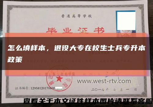 怎么填样本，退役大专在校生士兵专升本政策缩略图