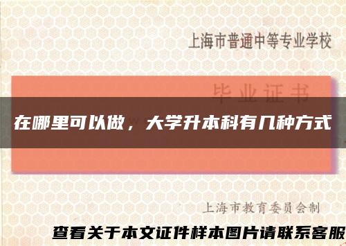 在哪里可以做，大学升本科有几种方式缩略图