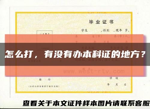 怎么打，有没有办本科证的地方？缩略图