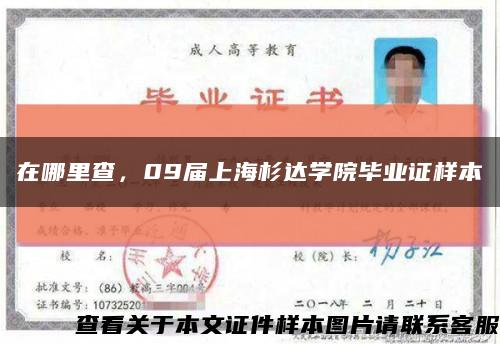 在哪里查，09届上海杉达学院毕业证样本缩略图
