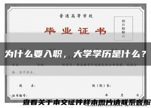 为什么要入职，大学学历是什么？缩略图