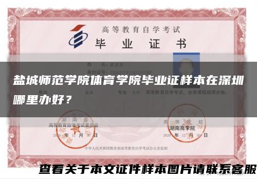 盐城师范学院体育学院毕业证样本在深圳哪里办好？缩略图