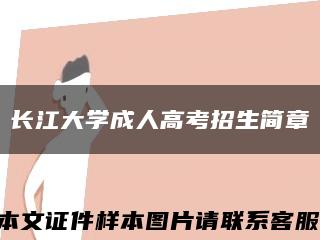 长江大学成人高考招生简章缩略图