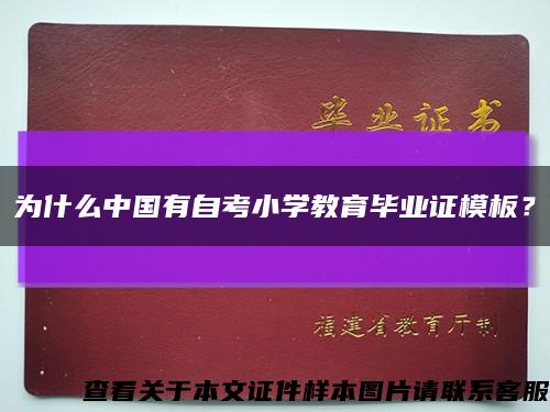 为什么中国有自考小学教育毕业证模板？缩略图