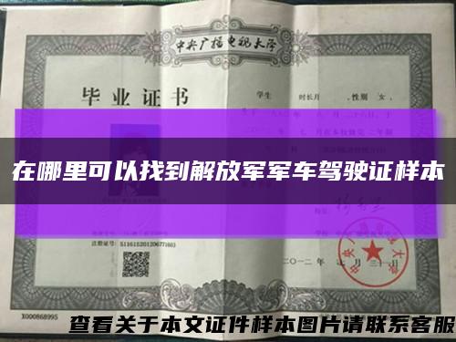 在哪里可以找到解放军军车驾驶证样本缩略图