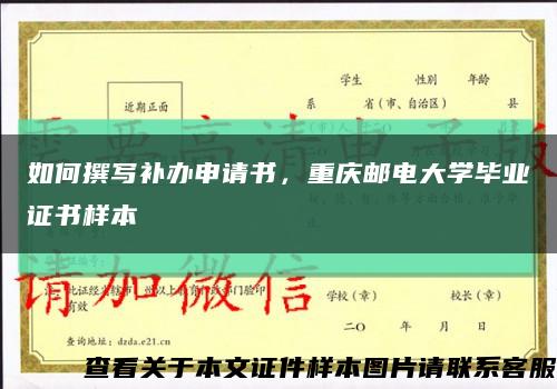 如何撰写补办申请书，重庆邮电大学毕业证书样本缩略图