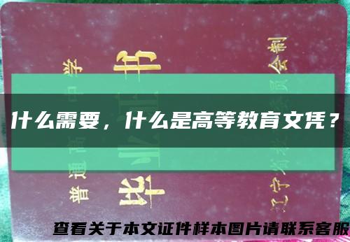 什么需要，什么是高等教育文凭？缩略图