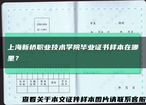 上海新桥职业技术学院毕业证书样本在哪里？缩略图