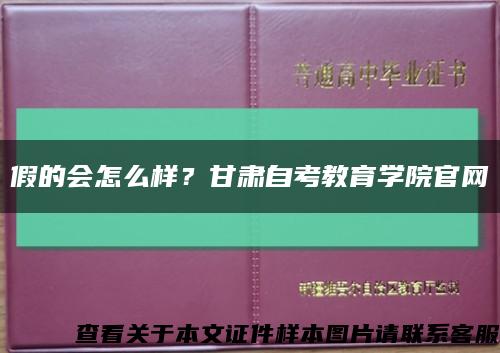 假的会怎么样？甘肃自考教育学院官网缩略图