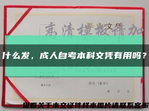 什么发，成人自考本科文凭有用吗？缩略图