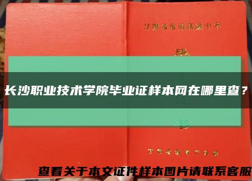 长沙职业技术学院毕业证样本网在哪里查？缩略图