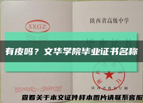 有皮吗？文华学院毕业证书名称缩略图