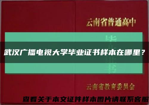 武汉广播电视大学毕业证书样本在哪里？缩略图