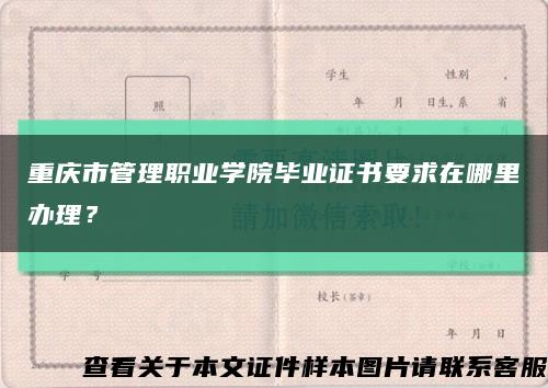 重庆市管理职业学院毕业证书要求在哪里办理？缩略图