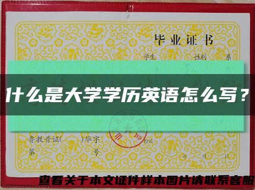 什么是大学学历英语怎么写？缩略图