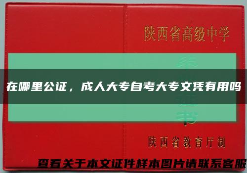 在哪里公证，成人大专自考大专文凭有用吗缩略图