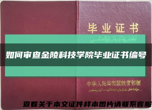 如何审查金陵科技学院毕业证书编号缩略图