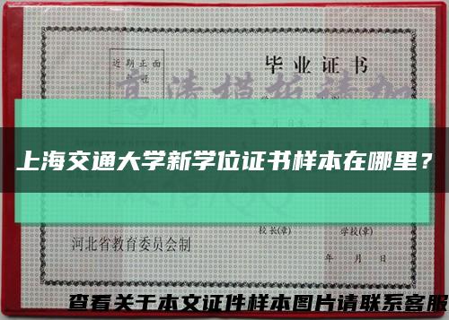 上海交通大学新学位证书样本在哪里？缩略图