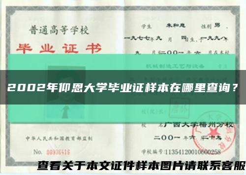 2002年仰恩大学毕业证样本在哪里查询？缩略图