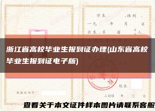 浙江省高校毕业生报到证办理(山东省高校毕业生报到证电子版)缩略图