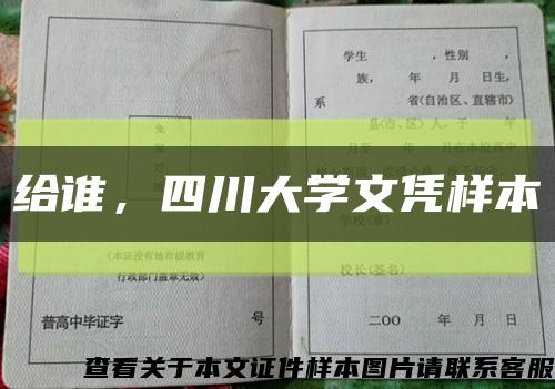 给谁，四川大学文凭样本缩略图